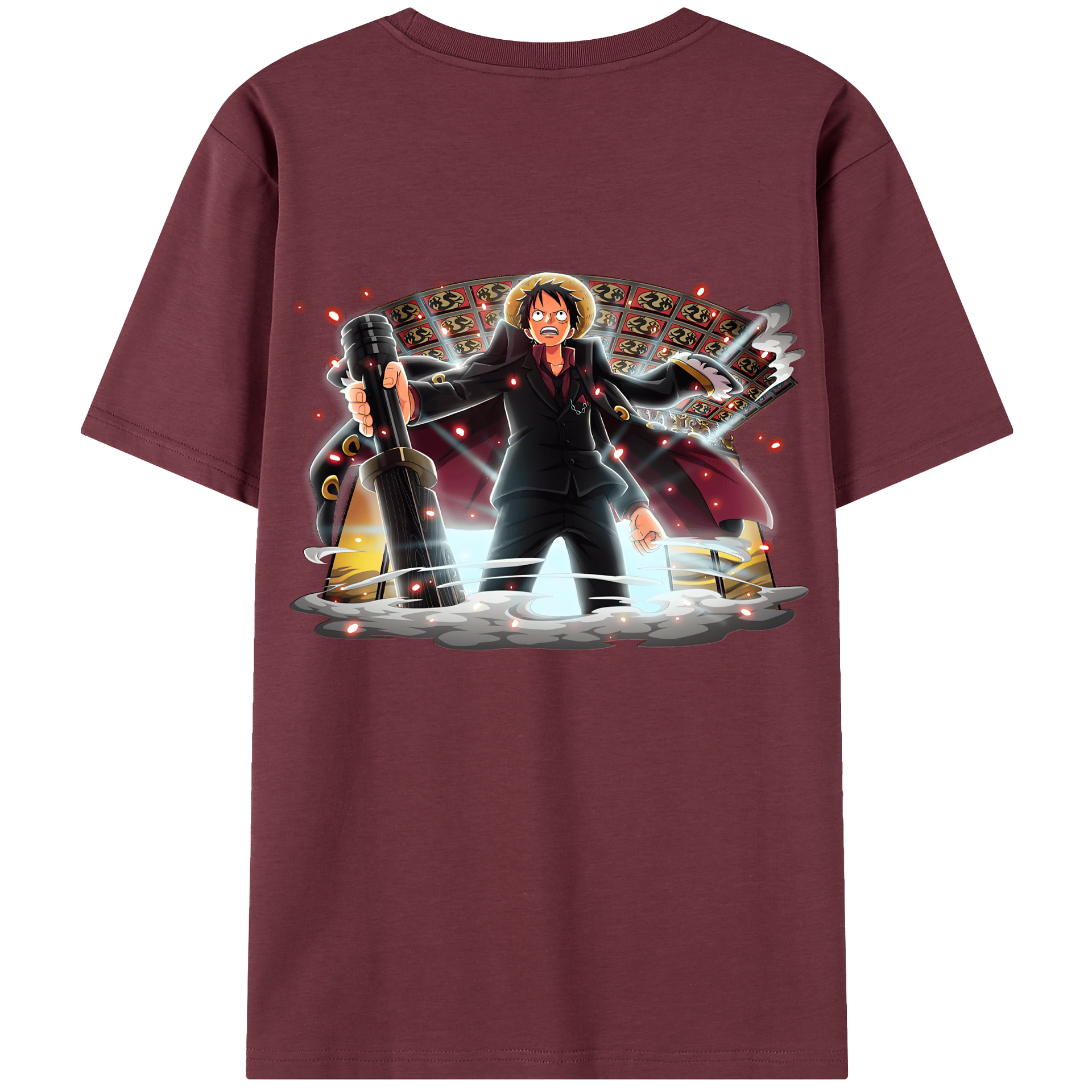 ワンピース モンキー・D・ルフィ ONE PIECE Monkey D. Luffy 綿100％半袖Tシャツ（背面プリント）